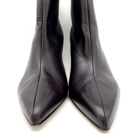 TIBI Theo Ankle Bootie Plum Lambskin Cylinder Stacked Heel Size US 8 / EUR 38 - Picture 3 of 11